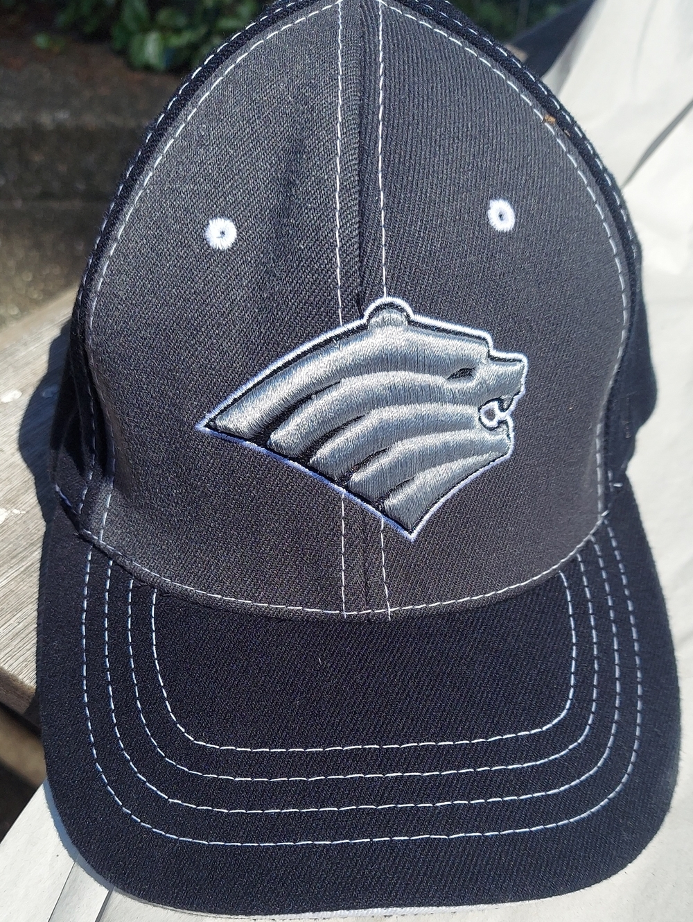 Zephyr Black and Gray Logo-Trim Baseball Cap